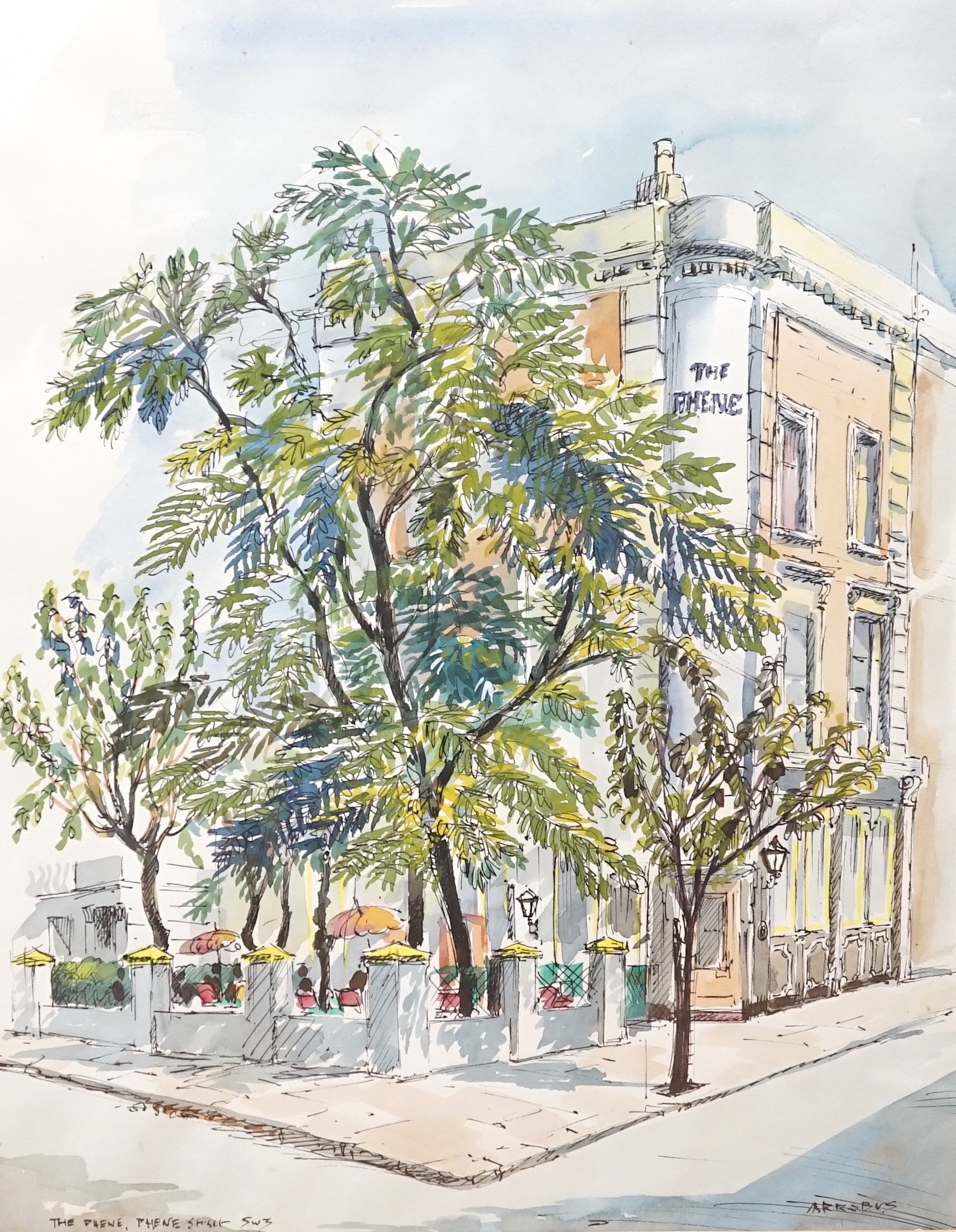 Sydney Arrobus (1901-1990), watercolour, 'The Phene, Phene Street, SW3', signed, 44 x 34cm